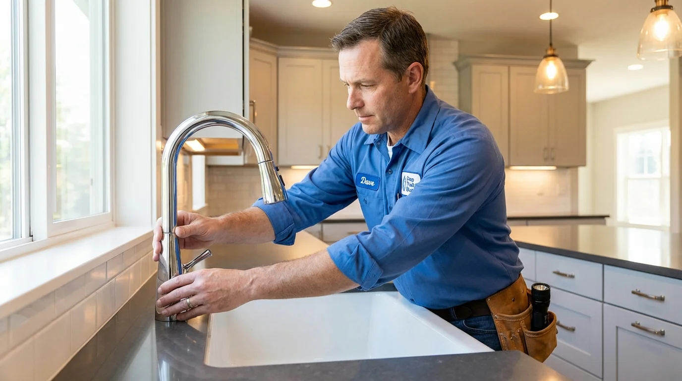 Kitchen faucet installation by Johns Plumbing LLC in Delavan